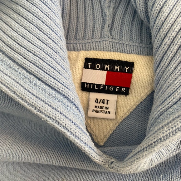 Tommy Hilfiger Blue Ribbed Knit Hoodie Sweater size 4T - Picture 5 of 7